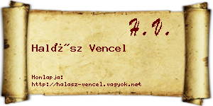 Halász Vencel névjegykártya